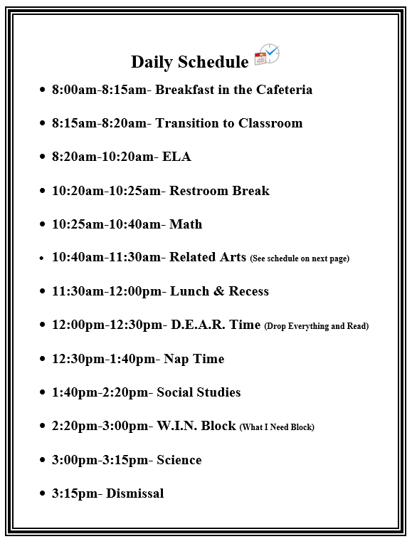 PreK Schedule